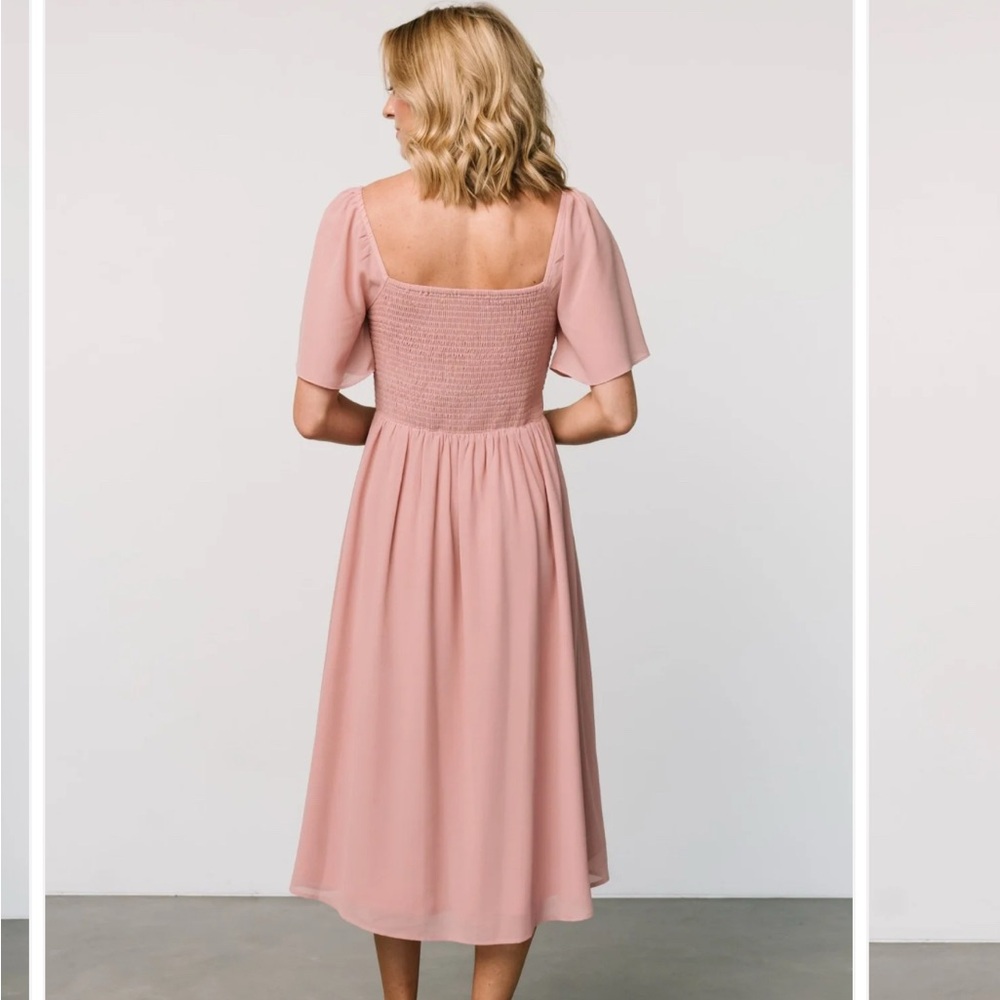 Elegant Pink Midi Dress